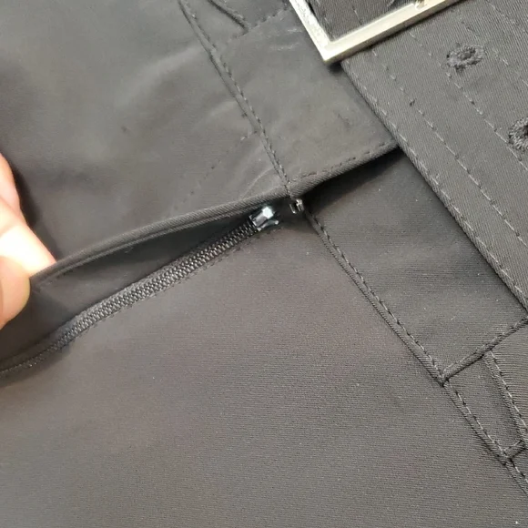 Karen Millen Black Boot Cut Flare Pants With Belt Office Trouser High Waist Sz 6 - Picture 5 of 14